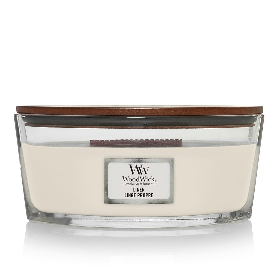 Woodwick Ellipse Linen (Linge Propre) 453gr