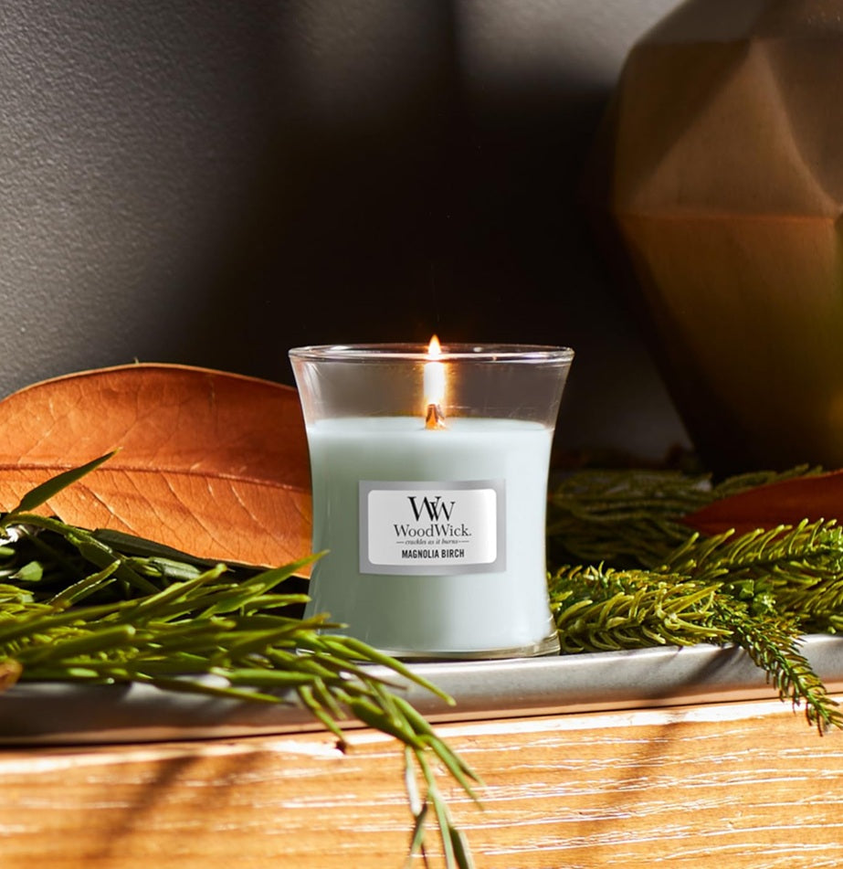 Woodwick Mini Magnolia Birch (Bouleau & Magnolia) 85gr