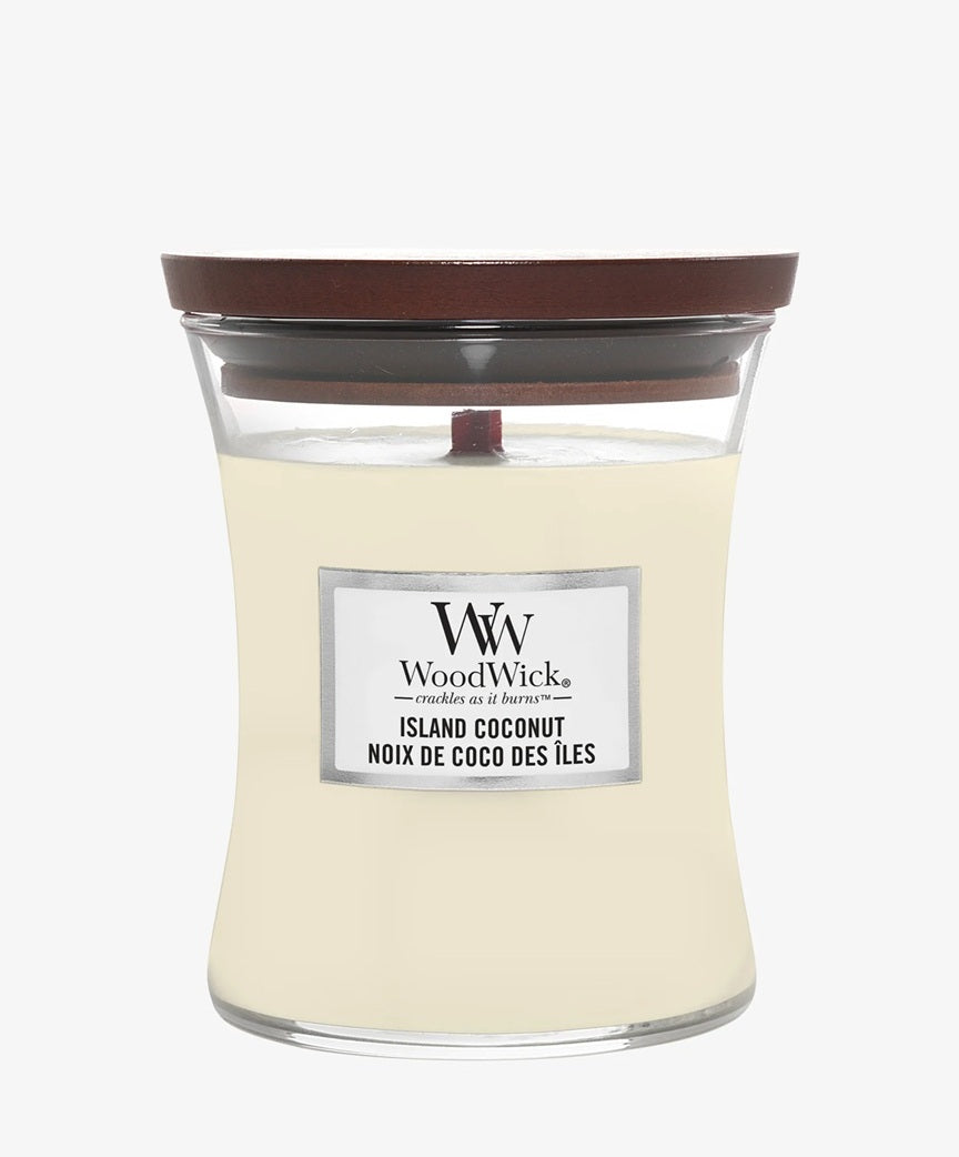 Woodwick Medium Island Coconut (Noix de Coco des Îles) 275gr