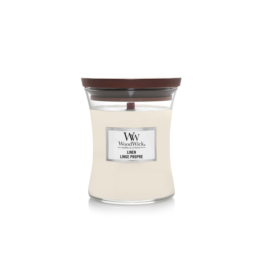 Woodwick Medium Linen (Linge Propre) 275gr