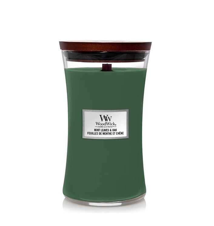 Woodwick Feuilles de Menthe & Chêne Large