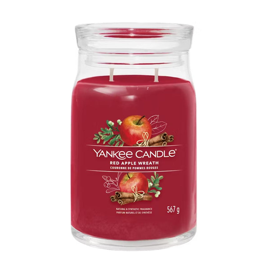 Yankee Candle Red Apple Wreath 567gr - Large Signature à 2 mèches